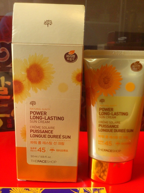 Kem chống nắng the face shop SPF45 PA+++ - Natural sun eco power long-lasting sun